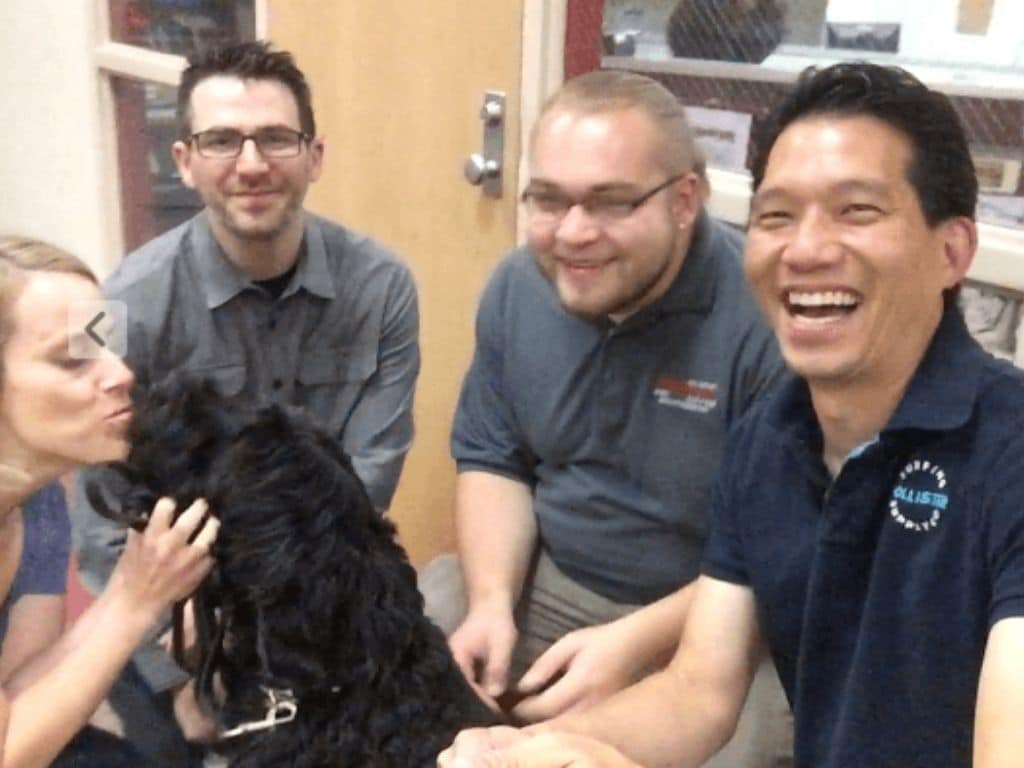 group with dog